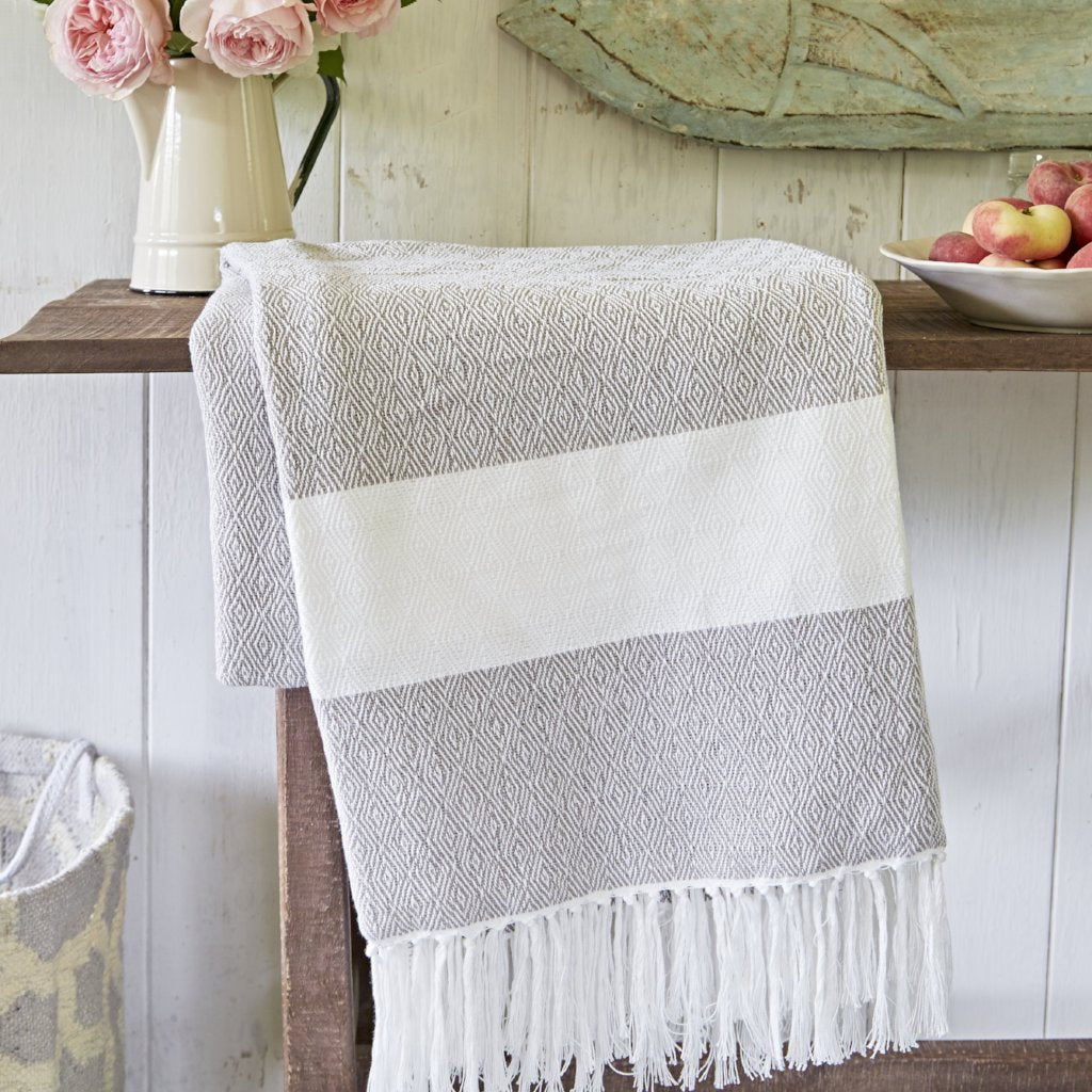 Chinchilla Hammam Throws Oyster Hammam Throw Weaver Green