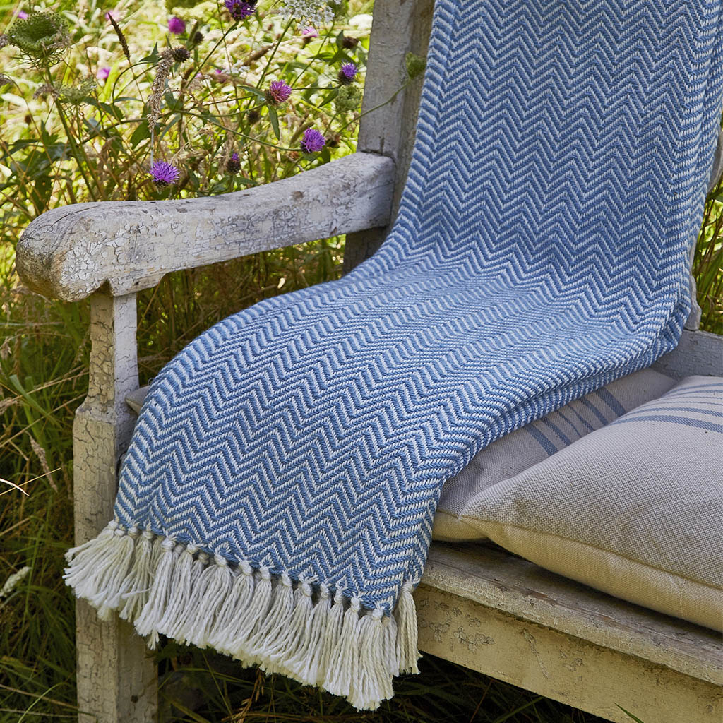 Cobalt Herringbone Blanket