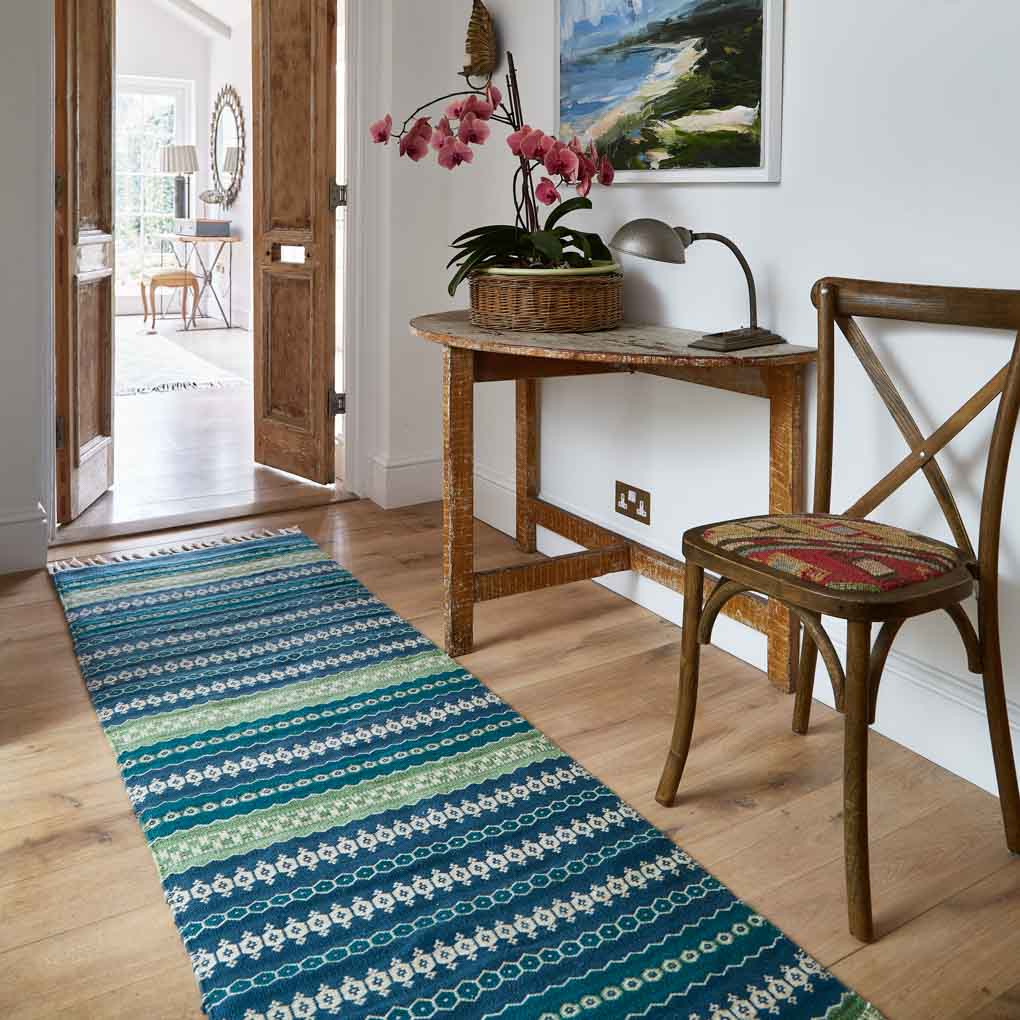 Fairisle Green Runner Rug