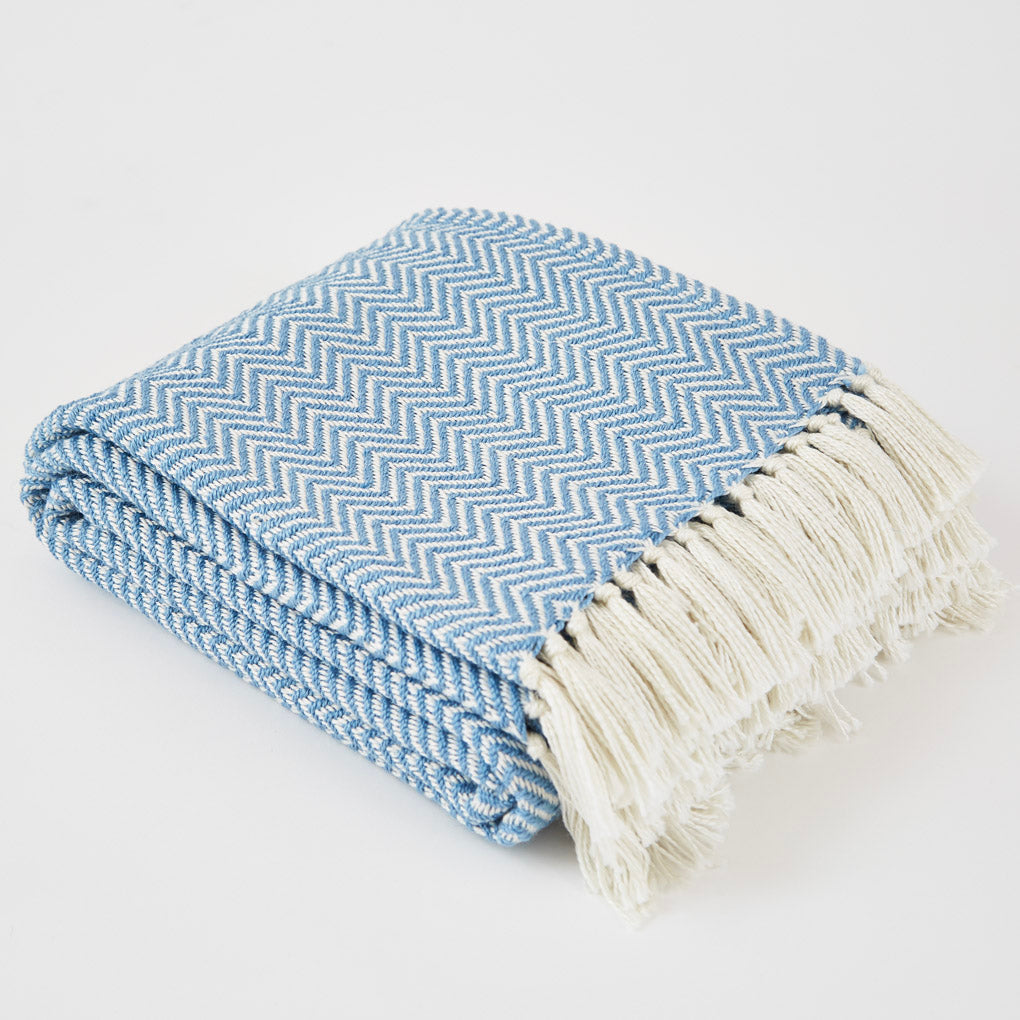 Cobalt Herringbone Blanket