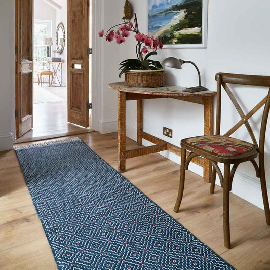 Indra Indigo Runner Rug