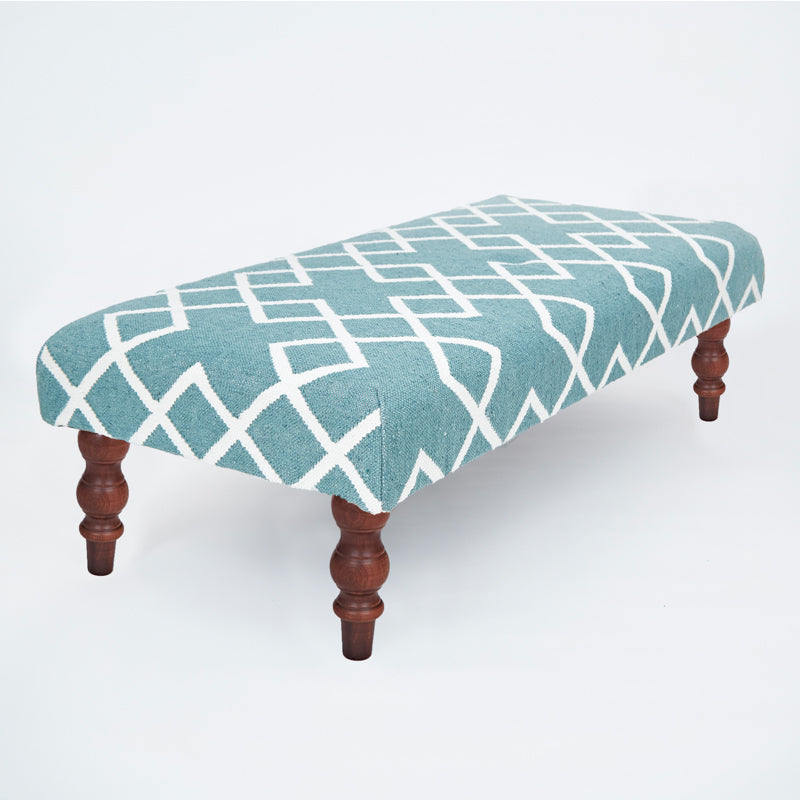 Juno Teal Ottoman - Sale Item