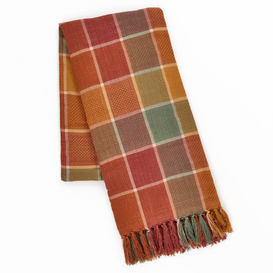 Madras Check Sienna Throw