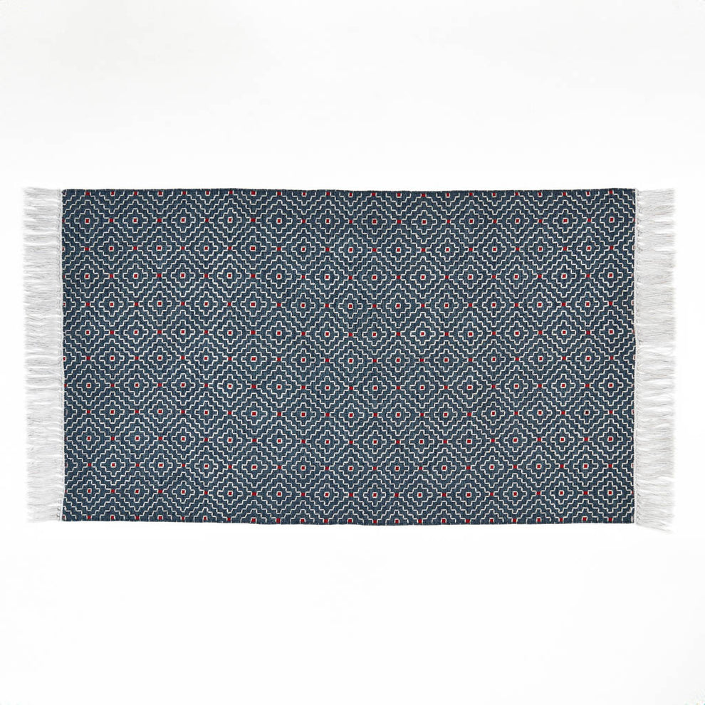 Indra Indigo Rug | Free UK Delivery | Weaver Green