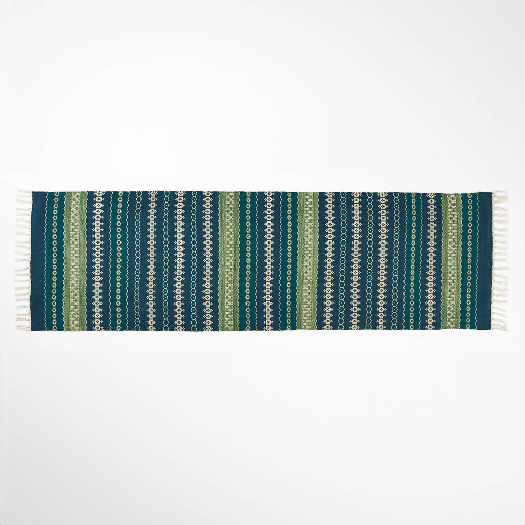 Fairisle Green Runner Rug