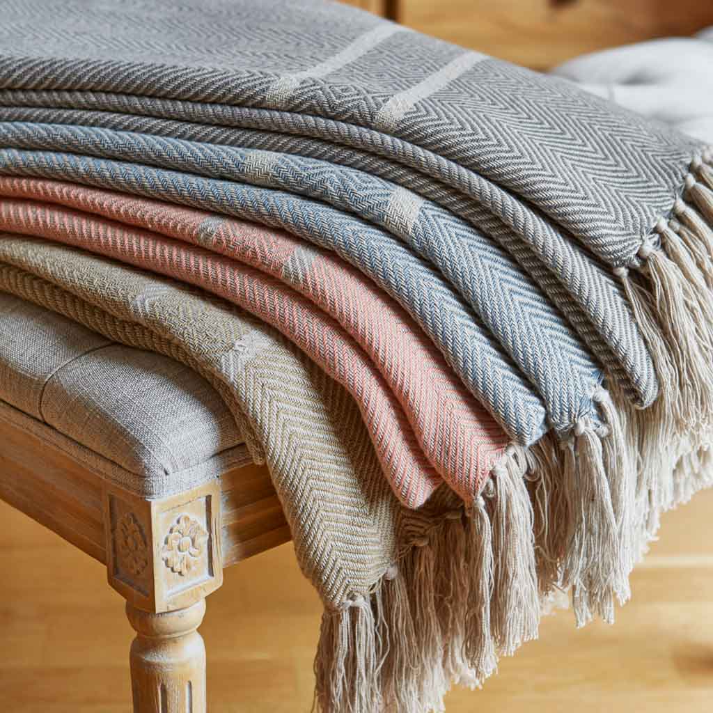 Cassis Charcoal Throw French Linen Collection Weaver Green