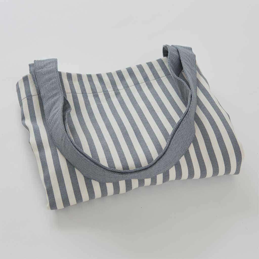 Toulouse Blue Canvas Bag Blue Stripe Beach Bags Weaver Green