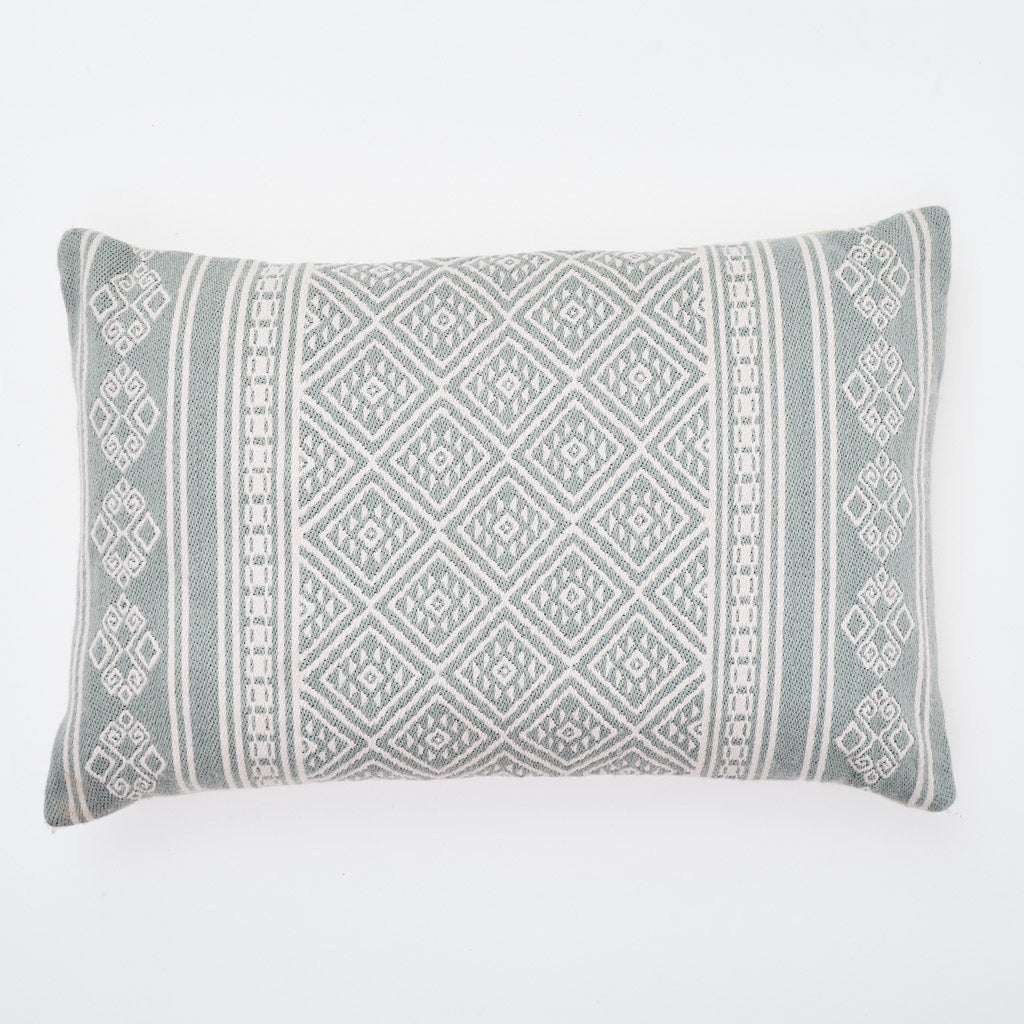 Kalkan Dove Grey Cushion Turkish Style Cushions Weaver Green